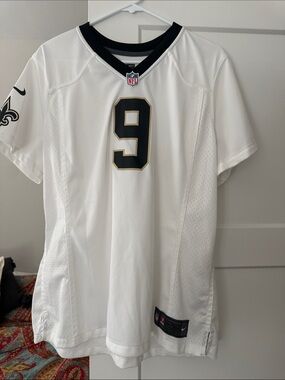 Nike White & Black #9 New Orleans Saints Football Jersey drew brees